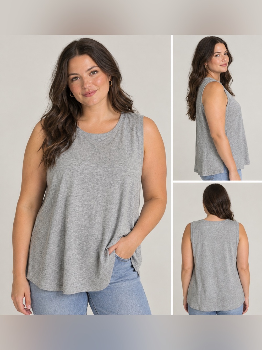 Pact • NWT Women's Gray Sleeveless Scoop Neck Tank Top